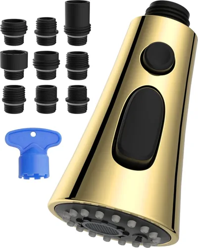 Miniatura 13 de Hibbent Reemplazo del cabezal del grifo de cocina, boquilla de pulverización de 3 funciones del cabezal del grifo de cocina con 9 adaptadores