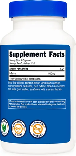 Miniatura 4 de Nutricost L-Serine 500mg, 120 Cápsulas, 120 Porciones - Cápsulas Vegetarianas, Sin OGM, Sin Gluten