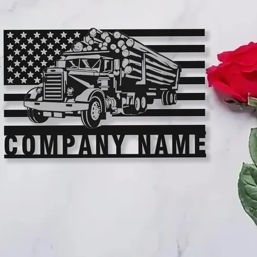 Miniatura 58 de Letrero de metal personalizado con nombre de camión, semirremolque, arte de pared para valla de garaje, patio, decoración al aire libre, letrero