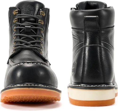 Miniatura 3 de 6in Mens Moc Toe Steel/Soft Toe Work Boots for Men,Comfortable Mens Safety Work Boots,Oil/Slip Resistant,Indestructible Steel Toe Shoes Industrial