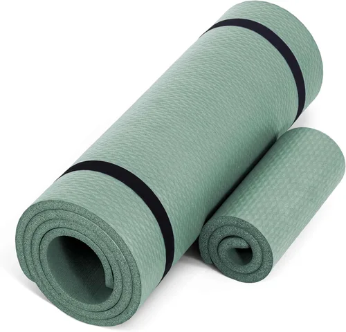Miniatura 11 de CAP Barbell Colchoneta de yoga y ejercicio de alta densidad de 1/2 pulgada con correa Múltiples opciones Gris