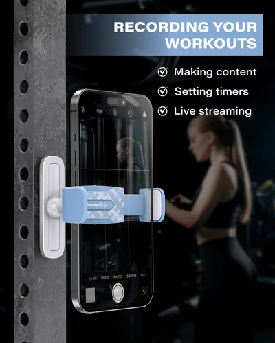 Miniatura 2 de APPS2Car Soporte magnético para teléfono de gimnasio, ajustable 360, compatible con teléfonos inteligentes de 4.7 a 6.5 pulgadas, base y junta