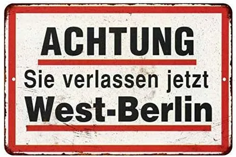 Letrero vintage de la Segunda Guerra Mundial de la Segunda Guerra Mundial del Oeste de Alemania, decoración de pared, decoración de lata, retro,