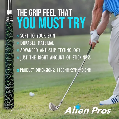 Miniatura 4 de ALIEN PROS Paquete de 6 cintas de envoltura de agarre de golf Cubic & Skull Mix - ReGrip en 1 minuto