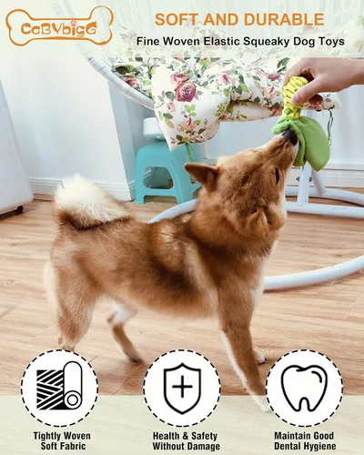 Miniatura 4 de Juguetes chirriantes para perros, juguetes para cachorros, sin relleno, juguetes masticables para dentición, juguete de caramelo para perros