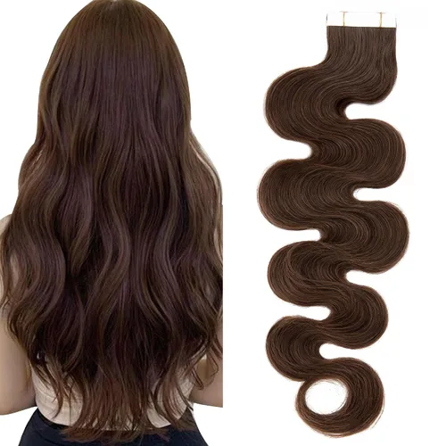 Miniatura 14 de Extensiones de cabello Sego, cabello humano estilo remy, con cinta adhesiva, lacio, cinta adhesiva de entramado tipo piel, sin costuras, invisible