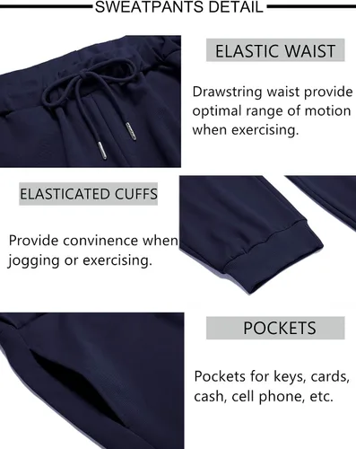 Miniatura 6 de COOFANDY Conjunto deportivo de 2 piezas para hombre, conjunto deportivo casual con capucha