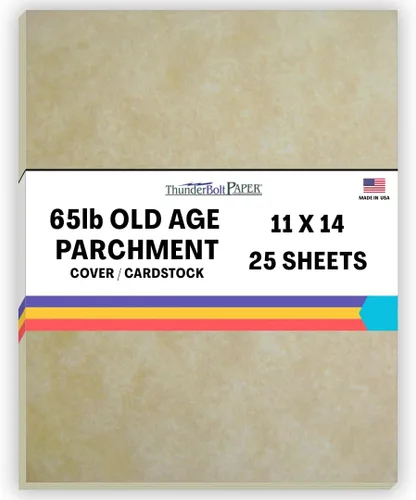 Miniatura 43 de 50 hojas de papel de cubierta de pergamino de la vejez de 65 libras, hojas de colores con peso de cartulina 8.5 x 11 pulgadas, tamaño de carta