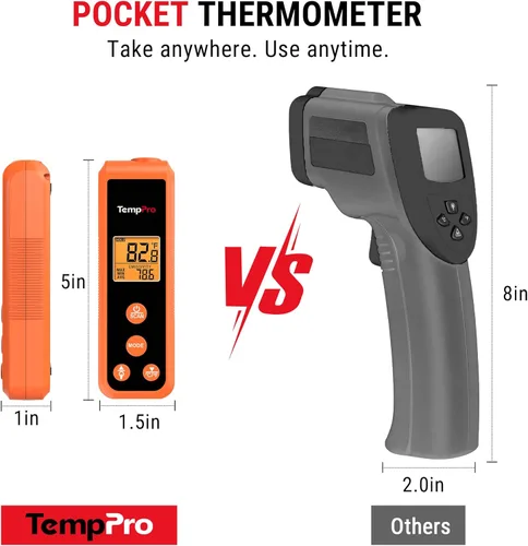 Miniatura 5 de ThermoPro TP410 - Pistola de termómetro infrarrojo sin contacto láser para cocinar, pistola de temperatura con rango de -58 ℉ ~ 1022 ℉