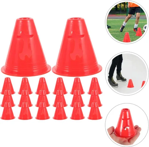 Miniatura 9 de ABOOFAN 20 conos pequeños de entrenamiento de agilidad para fútbol, fútbol, patinaje sobre ruedas, marcadores de plástico para taladros, carreras