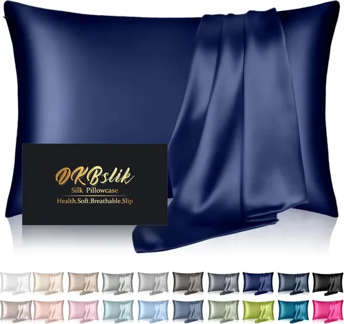 Miniatura 19 de Funda de almohada de seda para cabello y piel, fundas de almohada de seda de morera tamaño estándar, anti-acné, refrescante para dormir, seda Rosa
