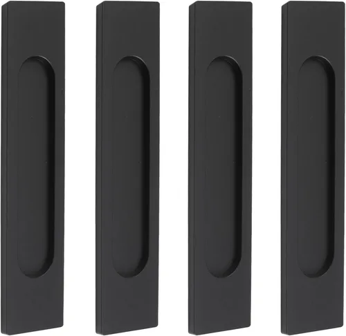 Miniatura 11 de MOROBOR Tiradores de puerta corredera ovalados autoadhesivos de 7.087 in, 2 manijas de aleación de aluminio sin perforaciones para puertas Bronce