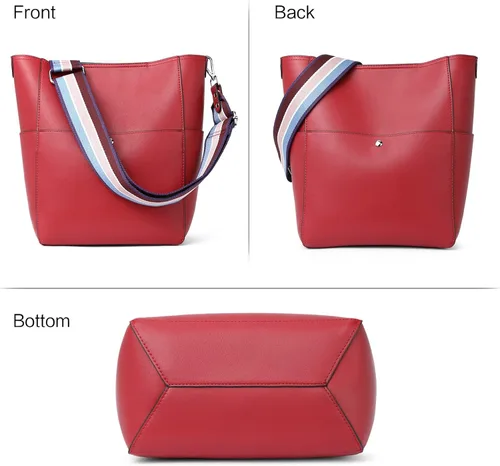 Miniatura 51 de BROMEN Bolsa Hobo para mujer, diseñada con cuero vegano, de hombro, bandolera