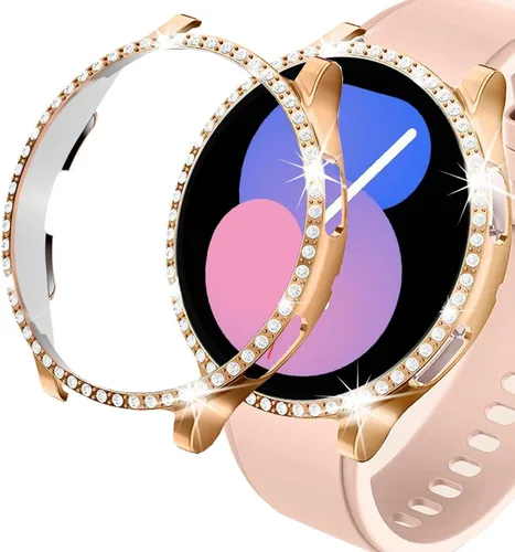 Miniatura 75 de DEALELE Paquete de 1 + 3 fundas y protector de pantalla compatible con Samsung Galaxy Watch FE / 5/4 de 1.575 pulgadas, funda protectora