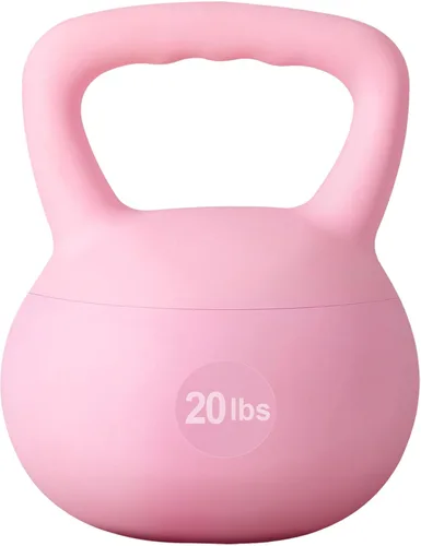 Miniatura 9 de SogesPower Pesas rusas suaves, pesas de entrenamiento de fuerza rellenas de arena de hierro, a prueba de golpes con mango de agarre ancho, pesas