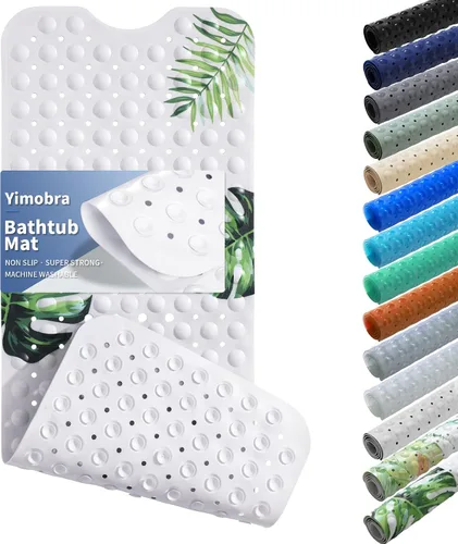 Miniatura 12 de Yimobra - Tapete original para bañera antideslizante extralargo con ventosas grandes y agujeros de drenaje, lavable a máquina