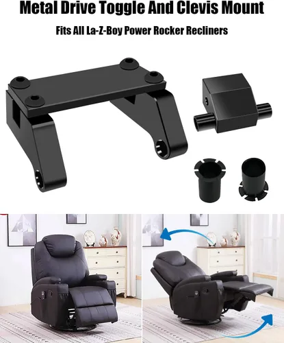 Miniatura 3 de Montura de palanca y horquilla de metal para silla reclinable La-Z-Boy LazyBoy Power Recliners, piezas de repuesto mejoradas, color negro
