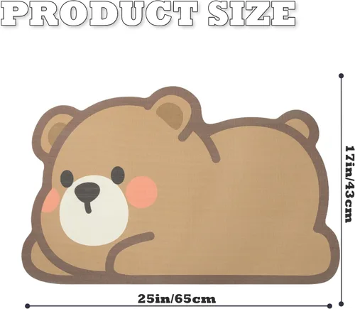 Miniatura 2 de Alfombra de baño con diseño de animales bonitos, antideslizante, súper absorbente, ultra fina, para ducha, bañera y fregadero, tapete de baño de Oso