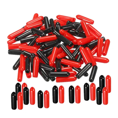 Miniatura 25 de MECCANIXITY 50 unids tapas de goma Surtido de 0.079 in PVC vinilo tornillo rosca protector para tornillo tornillo negro rojo