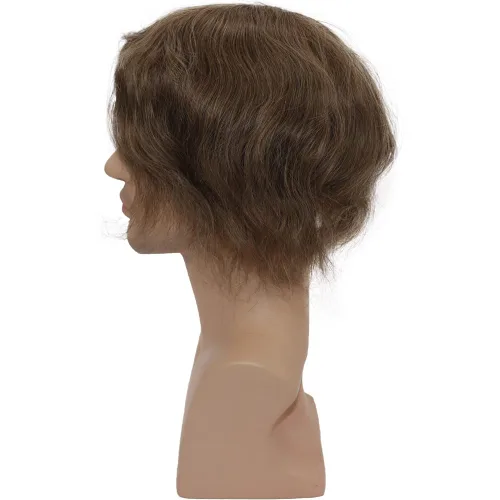 Miniatura 5 de Pelucas tupé para hombre, unidad de tejido de cabello humano virgen europeo para hombre, pelo tipo tupé, mono encaje superior, piel sintética