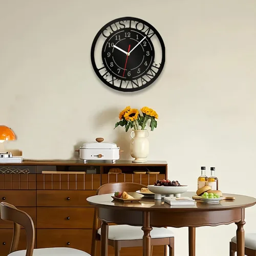 Miniatura 5 de Letrero de Reloj de Garaje Personalizado, Reloj de Pared de Metal para Garaje, Reloj de Pared de Herramientas de Reparación de Automóviles con Luz