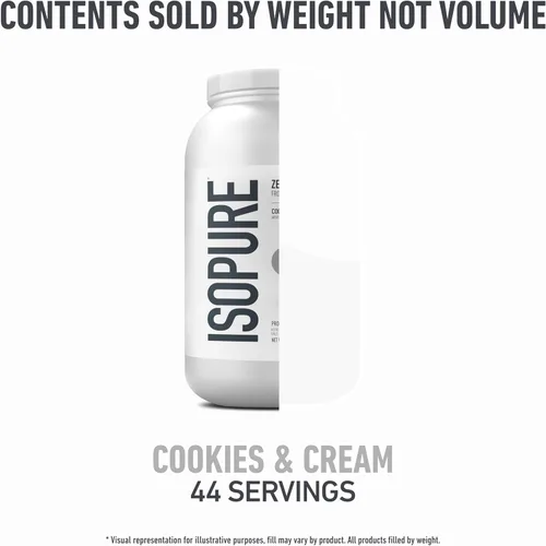 Miniatura 8 de Isopure Zero Carb 100% Proteína Pura de Suero Aislado en Polvo, Libre de Lactosa, Libre de Gluten, Con Vitaminas, Galletas y Crema, 25g de Proteína