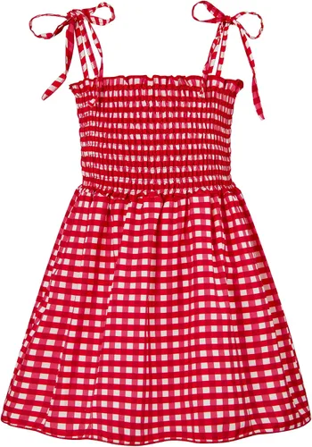 Miniatura 24 de Vieille Vestido de verano para niñas pequeñas, vestido de verano con tirantes delgados, vestido de princesa estampado floral, vestido casual