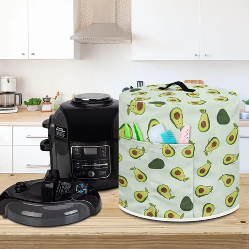 Miniatura 3 de Dolyues Cubierta para olla a presión de aguacate, cubierta antipolvo con estampado de frutas verdes, cubierta antipolvo para electrodomésticos