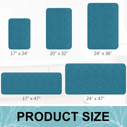 Miniatura 9 de OLANLY Alfombra de baño de espuma viscoelástica de 47 x 24 pulgadas, ultra suave y absorbente, antideslizante, cómoda, lavable a máquina, para suelo