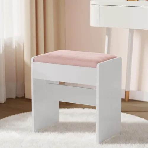 Miniatura 7 de VASAGLE Kailyn Collection - Escritorio de tocador con tomas de corriente y luces LED, mesa de maquillaje de 35.4 pulgadas de ancho con espejo, cajón