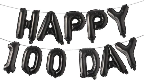 Miniatura 7 de Juego de globos de papel de aluminio con letras del alfabeto, pancarta de feliz 100 días, suministros de decoración para fiesta de cumpleaños (rojo)