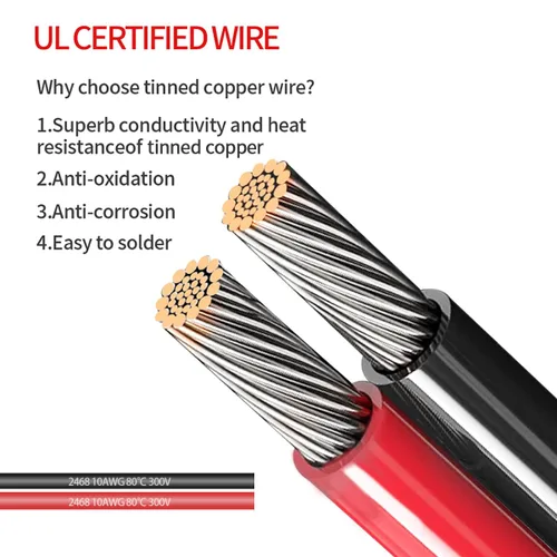 Miniatura 3 de ELFCULB Conector de batería SAE, arnés de terminal SAE a anillo tórico de 10 AWG, cable de batería SAE de 2 pines de desconexión rápida para Arnés