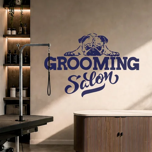 Miniatura 2 de Vinilo Adhesivo de pared Purity Dog Pet Grooming Salon House Animals Pegatinas Mural Decoración grande (g2413) negro