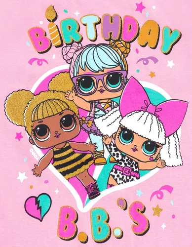 Miniatura 5 de L.O.L. Surprise! Diva Bon Bon Queen Bee Neon QT Camiseta de cumpleaños para niñas de niño pequeño a niño grande