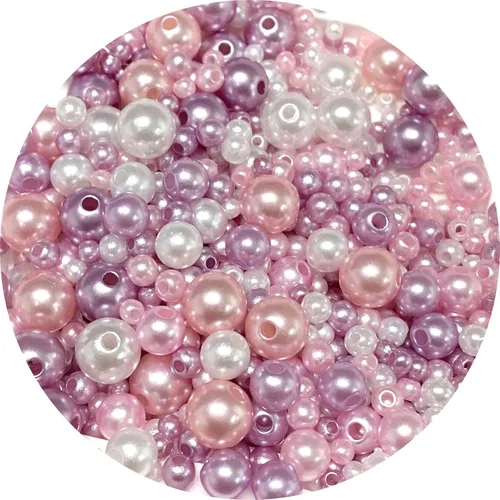 Miniatura 16 de Cuentas de perlas mixtas de 30 a 0.315 in, perlas redondas sueltas de satén, cuentas de plástico para hacer joyas, aretes, pulseras, collares