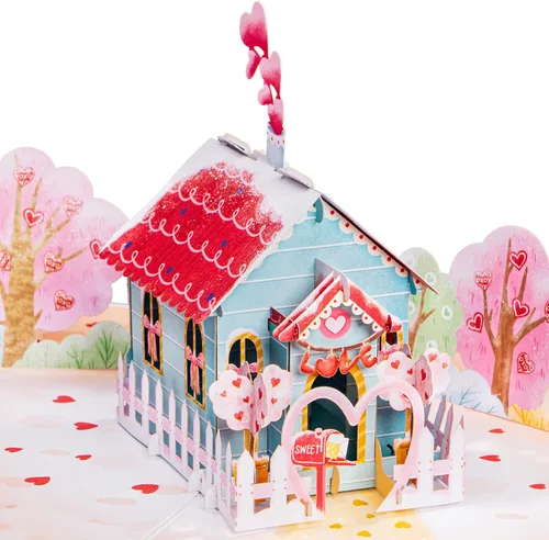 Miniatura 15 de Paper Love Tarjeta romántica desplegable 3D, taza de gato con amor, para el día de la madre, día de San Valentín, aniversario, boda, compromiso