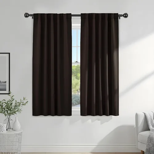 Miniatura 114 de PONY DANCE Cortinas cortas con aislamiento térmico para ventana pequeña, para guardería, baño, cocina, lavandería, caravana, sótano, 29 pulgadas