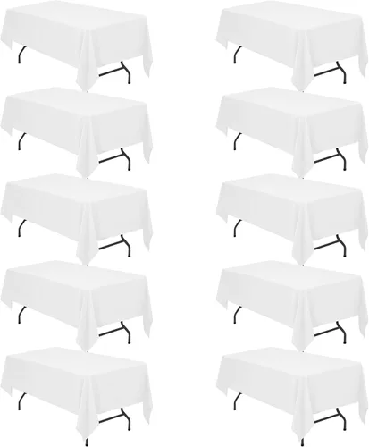 Miniatura 233 de BRILLMAX 6 Pack de Manteles Azul Marino para Mesas Rectangulares de 8 Pies 90 x 156 Pulgadas - 8 pies Mantel Rectangular a Granel de Lino