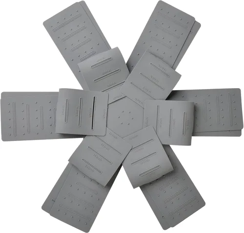 Miniatura 8 de Protectores de ollas y sartenes, almohadilla protectora de silicona de 3 piezas, protector de sartén apilable. Tiene un diseño único de apertura