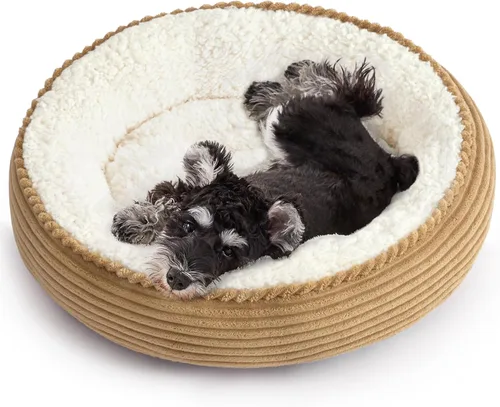 Miniatura 24 de Love's cabin Cama redonda acolchada para gatos y perros, cama para mascotas de 20 pulgadas para gatos o perros pequeños, parte inferior Violeta