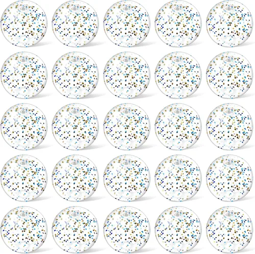 Hungdao 25 bolas inflables de playa con purpurina de 8 pulgadas, mini bola de confeti flotante transparente para niños, pelota de fiesta temática de