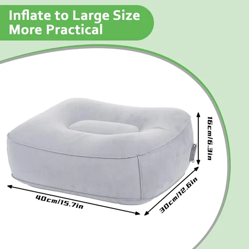 Miniatura 3 de Reposapiés inflable para viajes en avión y oficina, almohada portátil para reposapiernas, pies elevados para vuelos económicos, escritorio en casa