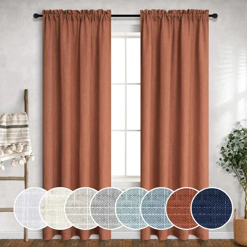 Miniatura 19 de Cortinas blancas puras de 38 pulgadas de ancho para dormitorio, juego de 2 paneles de cortinas de privacidad con bolsillo para barra, cortinas