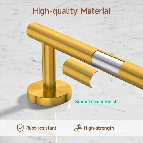 Miniatura 6 de USHOWER Juego de accesorios de baño de oro cepillado, juego de toallero de 18 pulgadas montado en la pared, juego de accesorios de baño de acero Oro