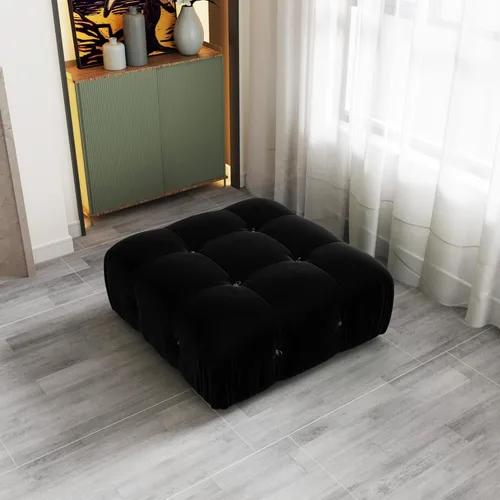 Miniatura 29 de Sofá modular seccional, sofá de terciopelo, asiento medio, beige
