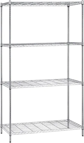 Miniatura 71 de Quantum Storage Systems kit para principiantes para unidad de librero de 4 niveles, de 54 pulgadas de alto, en alambre, con acabado en cromado