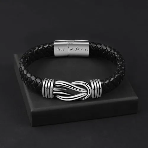 Miniatura 5 de Pulsera de cuero para hombres, marido, hijo, nieto, novio, Navidad, cumpleaños, día del padre, aniversario, día de San Valentín, regalo para hombre