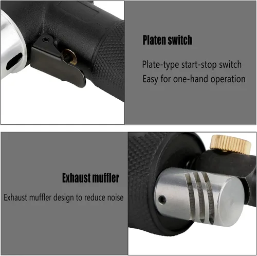 Miniatura 6 de Valianto Mini lijadora neumática de 2 pulgadas y 3 pulgadas, pulidora neumática excéntrica orbital aleatoria de doble acción con placa de rosca M6