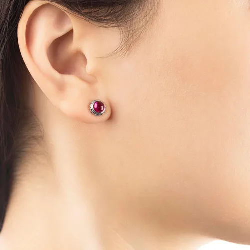 Miniatura 61 de Aretes de plata de ley con piedra natal de cristal real, joyería para mujer, moda occidental 925, envejecida, bohemia, hecha a mano, el mejor regalo