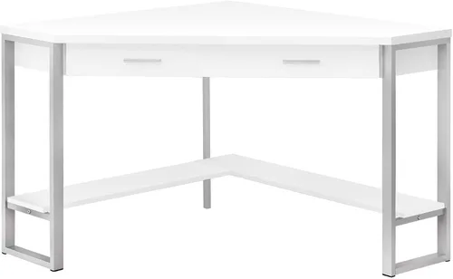 Miniatura 9 de Monarch Specialties Escritorio esquinero con almacenamiento y estante, mesa de estudio para computadora portátil, estación de trabajo para oficina